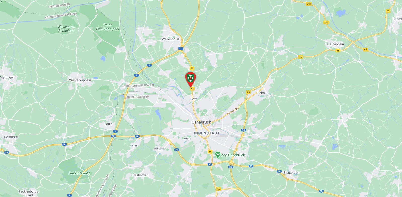 Lage der Jagdschule Osnabrück auf Google Maps